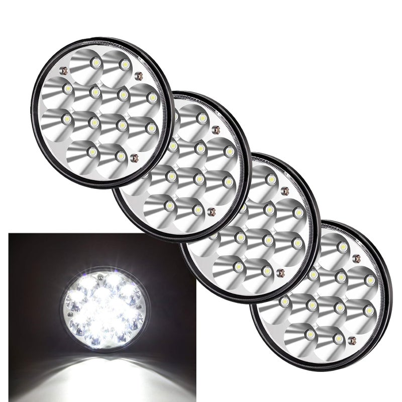 Ourbest 5.75" Crystal Round LED Lights,4Pcs High/Low Beam Waterproof IP68 4000 4040 5506 H5006 H651 / H466 Replacement Spotlights - Image 5